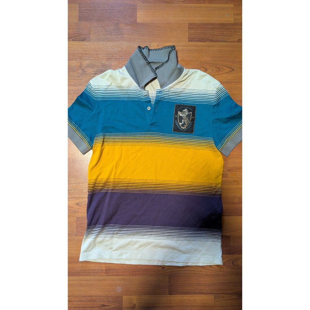 Roberto Cavalli Made in Italy Striped Crest Polo XS